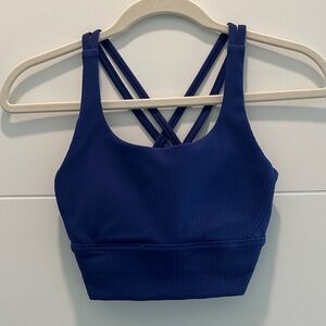 Lululemon Energy Longline Blue Strappy Women's Sports Bra